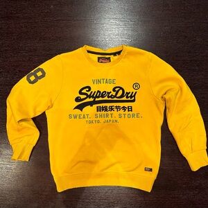 Men’s yellow & black super dry crew neck sweatshirt